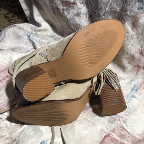 Aldo Contessina Suede Booties Fringe Wrap Size 10 - Picture 9 of 9